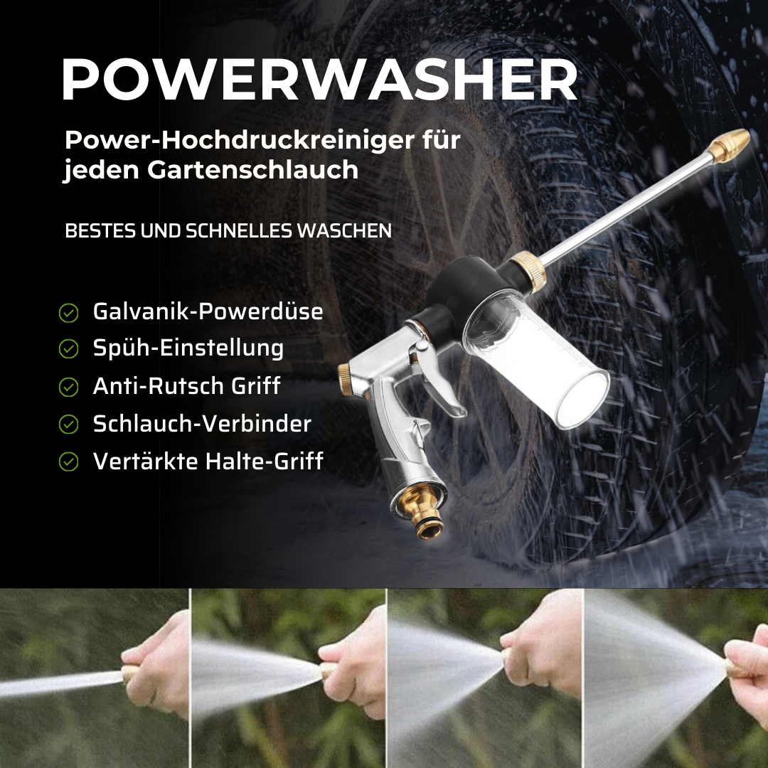 🚿 PowerWasher™ - Power-Hochdruckreiniger für jeden Gartenschlauch 🚗